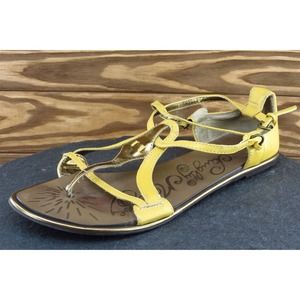 Naughty Monkey Sz 9.5 M Yellow‎ Strappy Synthetic Women Sandals 198700